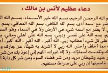 دعاء أنس ابن مالك لرد كيد الاعداء