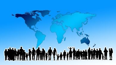 يتوزع اغلب سكان العالم العربي والاسلامي بين قارتي