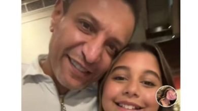 شاهد: فيديو هنا ابنة شيرين عبد الوهاب مع والدها