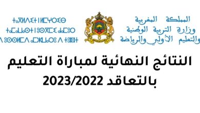 نتائج مباراة التعليم 2022 جهة الدار البيضاء سطات
