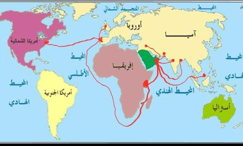 يربط مضيق هرمز الخليج العربي بالمحيط الهندي . الهادي . الأطلسي