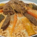 طريقة عمل الكسكسي الجزائري التقليدي بالخضار واللحم على أصوله الكسكسي الجزائري التقليدي